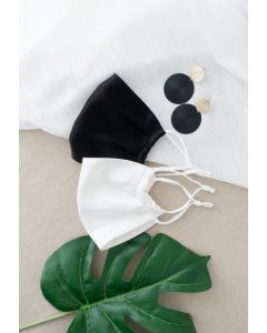 2 Packs Black and White Silk Face Coverings