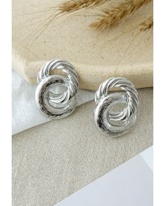 Pendientes de plata con círculo torcido